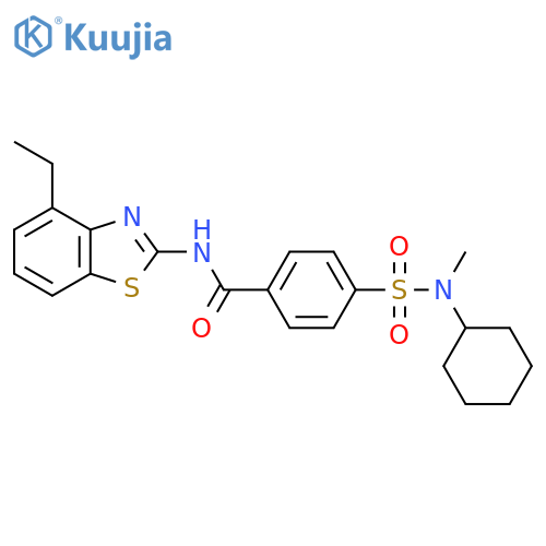 4-cyclohexyl(methyl)sulfamoyl-N-(4-ethyl-1,3-benzothiazol-2-yl)benzamide structure