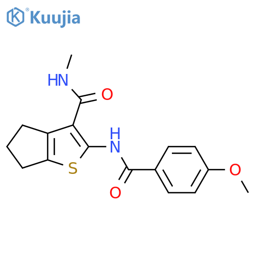 2-(4-methoxybenzamido)-N-methyl-4H,5H,6H-cyclopentabthiophene-3-carboxamide structure