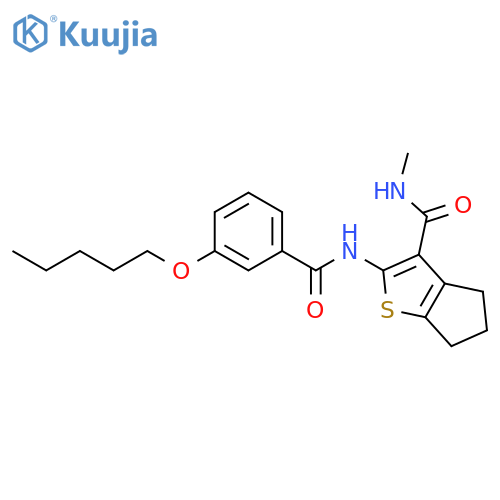 N-methyl-2-3-(pentyloxy)benzamido-4H,5H,6H-cyclopentabthiophene-3-carboxamide structure