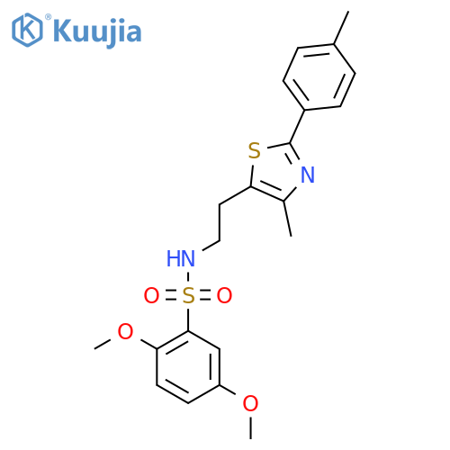 2,5-dimethoxy-N-{2-4-methyl-2-(4-methylphenyl)-1,3-thiazol-5-ylethyl}benzene-1-sulfonamide structure