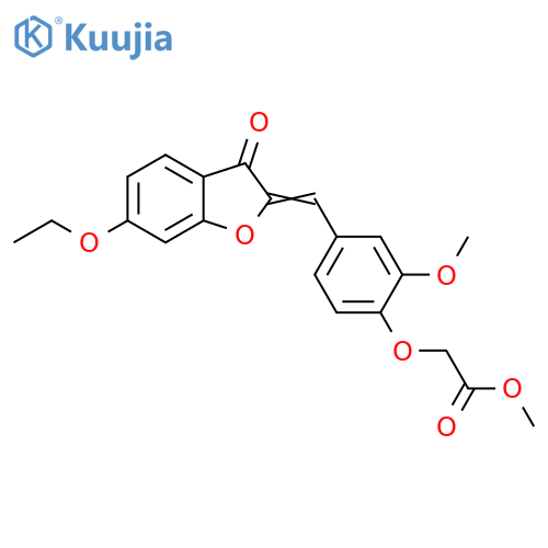 methyl 2-(4-{(2Z)-6-ethoxy-3-oxo-2,3-dihydro-1-benzofuran-2-ylidenemethyl}-2-methoxyphenoxy)acetate structure