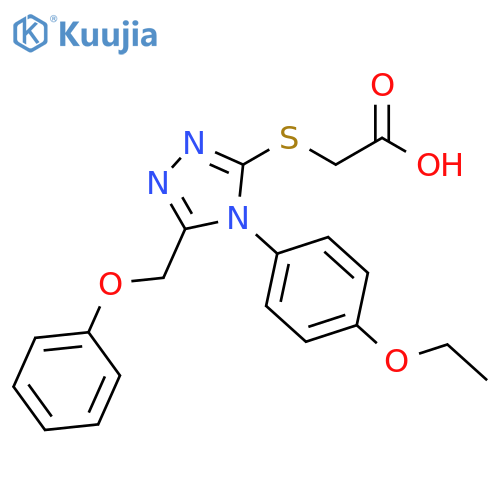 2-{4-(4-ethoxyphenyl)-5-(phenoxymethyl)-4H-1,2,4-triazol-3-ylsulfanyl}acetic acid structure