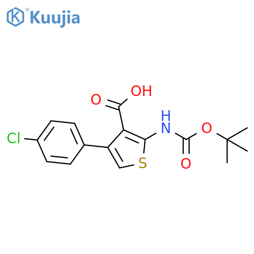 2-{(tert-butoxy)carbonylamino}-4-(4-chlorophenyl)thiophene-3-carboxylic acid structure