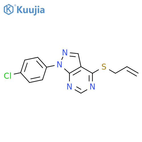 1-(4-chlorophenyl)-4-(prop-2-en-1-ylsulfanyl)-1H-pyrazolo3,4-dpyrimidine structure