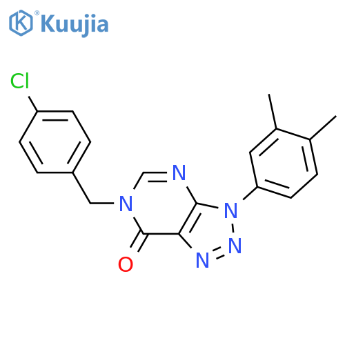 6-(4-chlorophenyl)methyl-3-(3,4-dimethylphenyl)-3H,6H,7H-1,2,3triazolo4,5-dpyrimidin-7-one structure