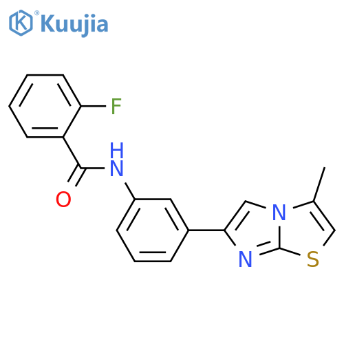 2-fluoro-N-(3-{3-methylimidazo2,1-b1,3thiazol-6-yl}phenyl)benzamide structure