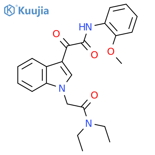 N,N-diethyl-2-(3-{(2-methoxyphenyl)carbamoylcarbonyl}-1H-indol-1-yl)acetamide structure