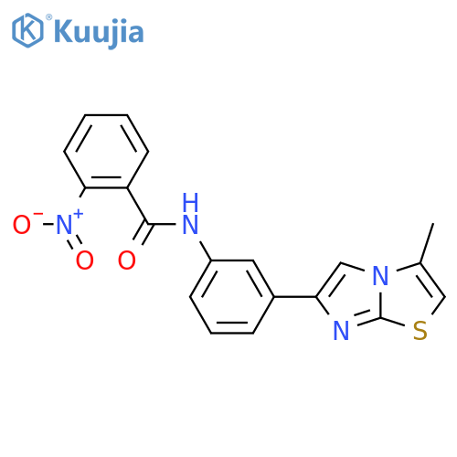 N-(3-{3-methylimidazo2,1-b1,3thiazol-6-yl}phenyl)-2-nitrobenzamide structure