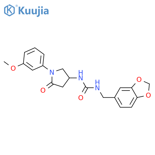 1-(2H-1,3-benzodioxol-5-yl)methyl-3-1-(3-methoxyphenyl)-5-oxopyrrolidin-3-ylurea structure