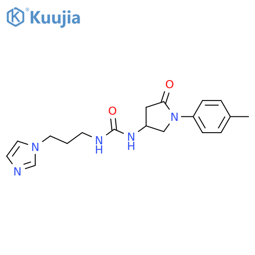 1-3-(1H-imidazol-1-yl)propyl-3-1-(4-methylphenyl)-5-oxopyrrolidin-3-ylurea structure