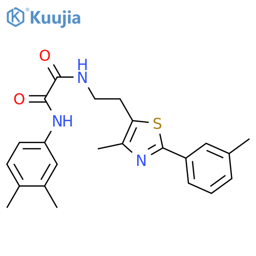 N'-(3,4-dimethylphenyl)-N-{2-4-methyl-2-(3-methylphenyl)-1,3-thiazol-5-ylethyl}ethanediamide structure