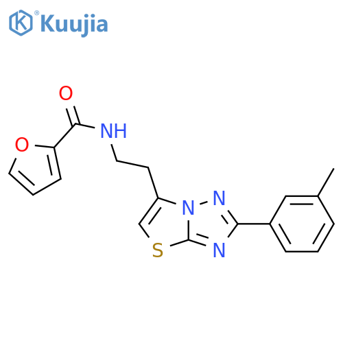 N-{2-2-(3-methylphenyl)-1,2,4triazolo3,2-b1,3thiazol-6-ylethyl}furan-2-carboxamide structure