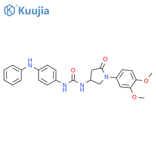 3-1-(3,4-dimethoxyphenyl)-5-oxopyrrolidin-3-yl-1-4-(phenylamino)phenylurea structure