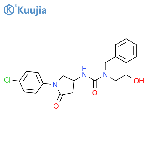 1-benzyl-3-1-(4-chlorophenyl)-5-oxopyrrolidin-3-yl-1-(2-hydroxyethyl)urea structure