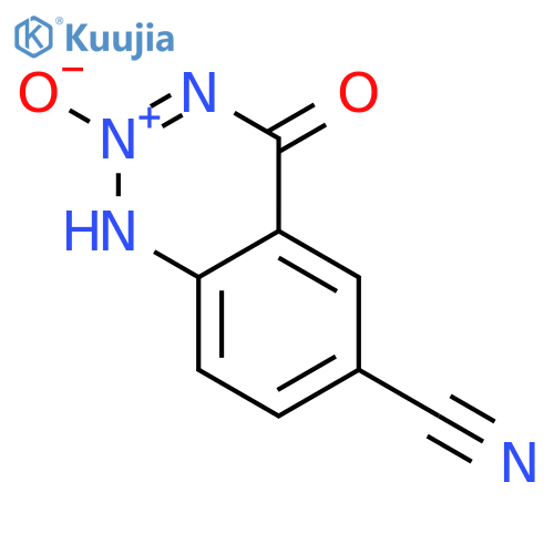 1,2,3-Benzotriazine-6-carbonitrile, 1,4-dihydro-4-oxo-, 2-oxide structure
