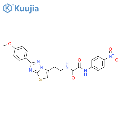 N-{2-2-(4-methoxyphenyl)-1,2,4triazolo3,2-b1,3thiazol-6-ylethyl}-N'-(4-nitrophenyl)ethanediamide structure