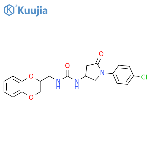 3-1-(4-chlorophenyl)-5-oxopyrrolidin-3-yl-1-(2,3-dihydro-1,4-benzodioxin-2-yl)methylurea structure