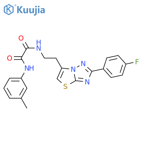 N-{2-2-(4-fluorophenyl)-1,2,4triazolo3,2-b1,3thiazol-6-ylethyl}-N'-(3-methylphenyl)ethanediamide structure
