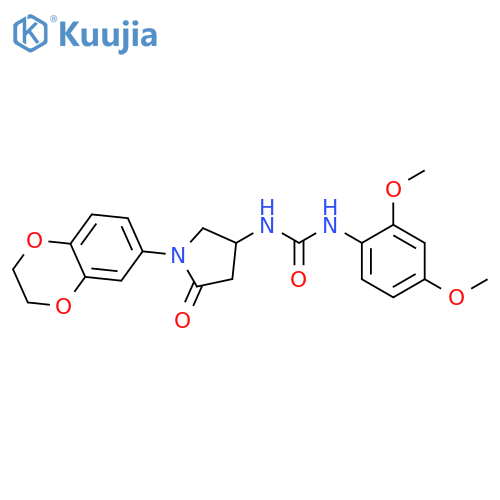 3-1-(2,3-dihydro-1,4-benzodioxin-6-yl)-5-oxopyrrolidin-3-yl-1-(2,4-dimethoxyphenyl)urea structure