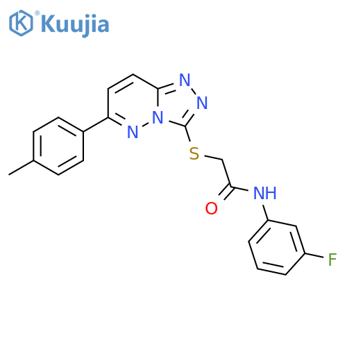 N-(3-fluorophenyl)-2-{6-(4-methylphenyl)-1,2,4triazolo4,3-bpyridazin-3-ylsulfanyl}acetamide structure