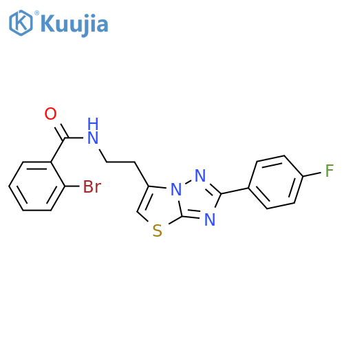 2-bromo-N-{2-2-(4-fluorophenyl)-1,2,4triazolo3,2-b1,3thiazol-6-ylethyl}benzamide structure
