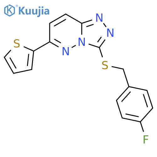 3-{(4-fluorophenyl)methylsulfanyl}-6-(thiophen-2-yl)-1,2,4triazolo4,3-bpyridazine structure