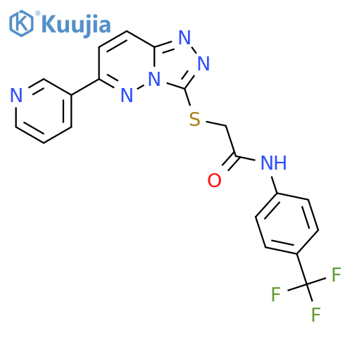 2-{6-(pyridin-3-yl)-1,2,4triazolo4,3-bpyridazin-3-ylsulfanyl}-N-4-(trifluoromethyl)phenylacetamide structure