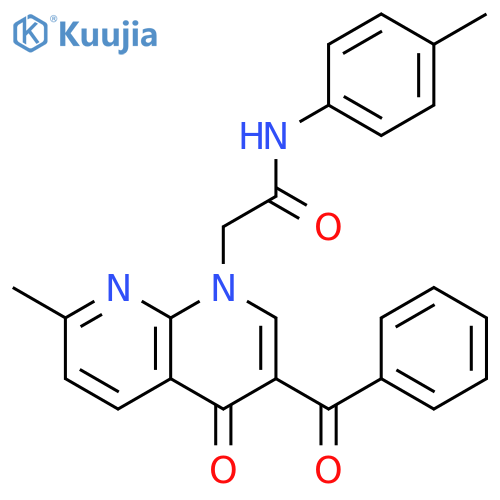 2-(3-benzoyl-7-methyl-4-oxo-1,4-dihydro-1,8-naphthyridin-1-yl)-N-(4-methylphenyl)acetamide structure