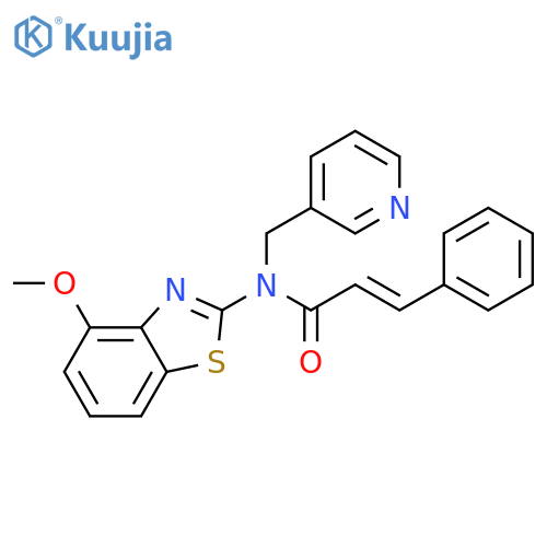 (2E)-N-(4-methoxy-1,3-benzothiazol-2-yl)-3-phenyl-N-(pyridin-3-yl)methylprop-2-enamide structure