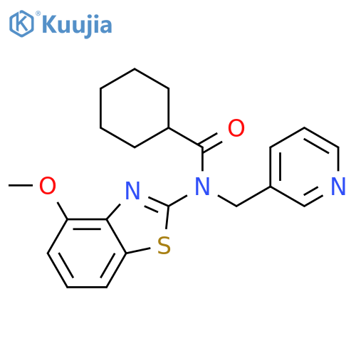 N-(4-methoxy-1,3-benzothiazol-2-yl)-N-(pyridin-3-yl)methylcyclohexanecarboxamide structure