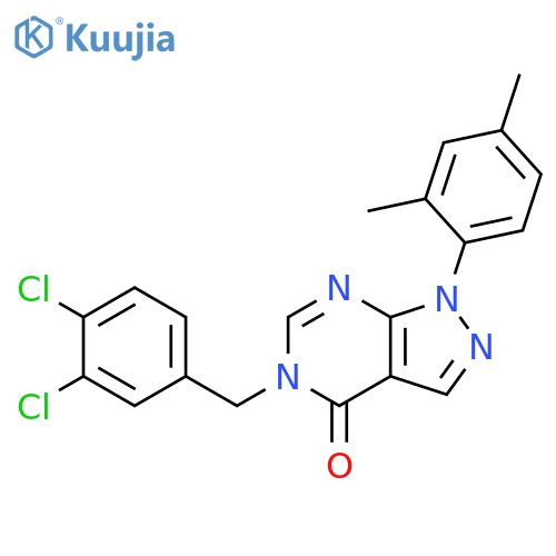 5-(3,4-dichlorophenyl)methyl-1-(2,4-dimethylphenyl)-1H,4H,5H-pyrazolo3,4-dpyrimidin-4-one structure