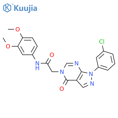 2-1-(3-chlorophenyl)-4-oxo-1H,4H,5H-pyrazolo3,4-dpyrimidin-5-yl-N-(3,4-dimethoxyphenyl)acetamide structure