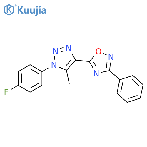 5-[1-(4-Fluorophenyl)-5-methyl-1H-1,2,3-triazol-4-yl]-3-phenyl-1,2,4-oxadiazole structure