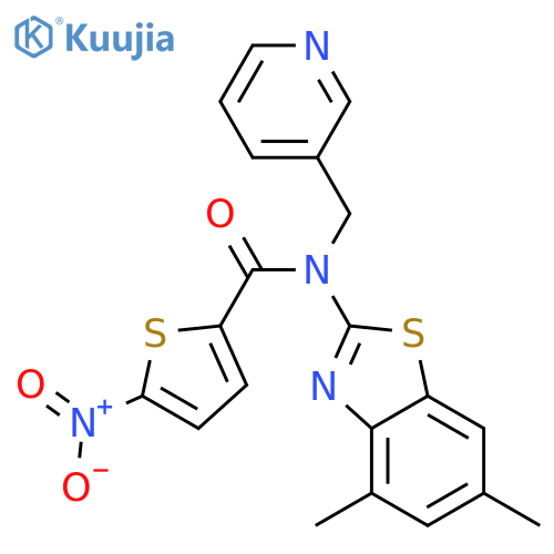 N-(4,6-dimethyl-1,3-benzothiazol-2-yl)-5-nitro-N-(pyridin-3-yl)methylthiophene-2-carboxamide structure