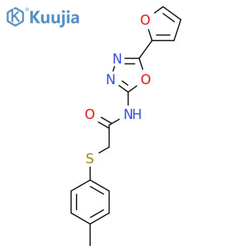 N-5-(furan-2-yl)-1,3,4-oxadiazol-2-yl-2-(4-methylphenyl)sulfanylacetamide structure