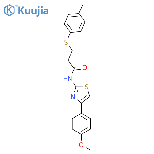 N-4-(4-methoxyphenyl)-1,3-thiazol-2-yl-3-(4-methylphenyl)sulfanylpropanamide structure