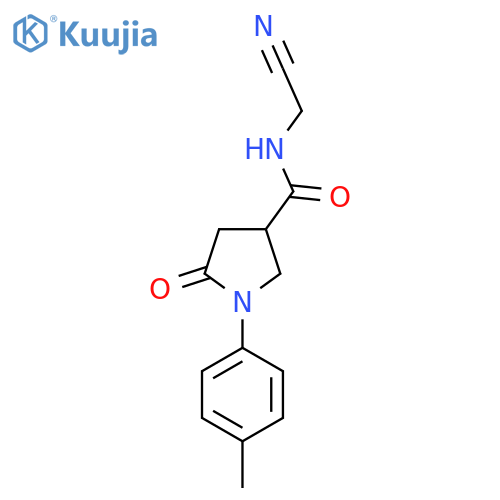 N-(cyanomethyl)-1-(4-methylphenyl)-5-oxopyrrolidine-3-carboxamide structure