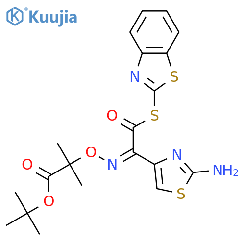 2-Mercaptobenzothiazolyl-(Z)-(2-aminothiazol-4-yl)-2-(tert-butoxycarbonyl)isopropoxyiminoacetate structure