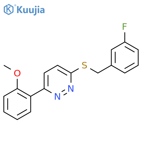 3-{(3-fluorophenyl)methylsulfanyl}-6-(2-methoxyphenyl)pyridazine structure