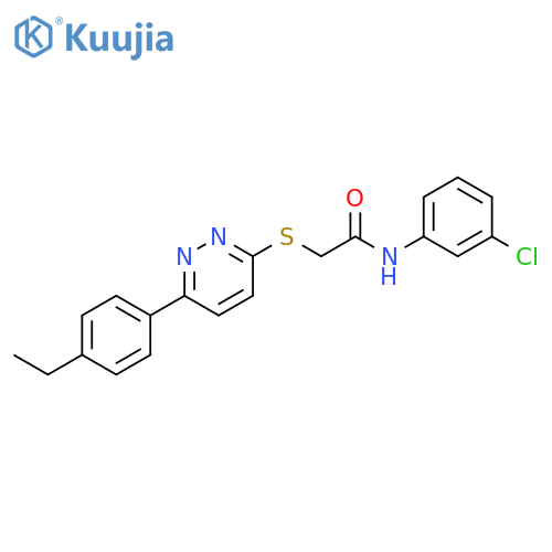 N-(3-chlorophenyl)-2-{6-(4-ethylphenyl)pyridazin-3-ylsulfanyl}acetamide structure