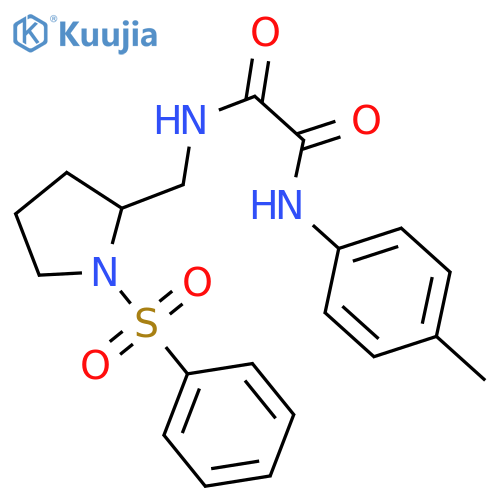 N-{1-(benzenesulfonyl)pyrrolidin-2-ylmethyl}-N'-(4-methylphenyl)ethanediamide structure