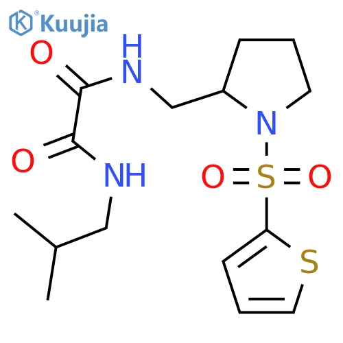 N-(2-methylpropyl)-N'-{1-(thiophene-2-sulfonyl)pyrrolidin-2-ylmethyl}ethanediamide structure