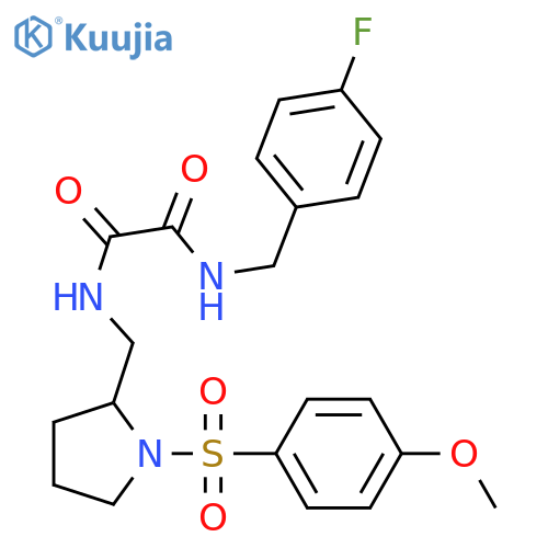N'-(4-fluorophenyl)methyl-N-{1-(4-methoxybenzenesulfonyl)pyrrolidin-2-ylmethyl}ethanediamide structure