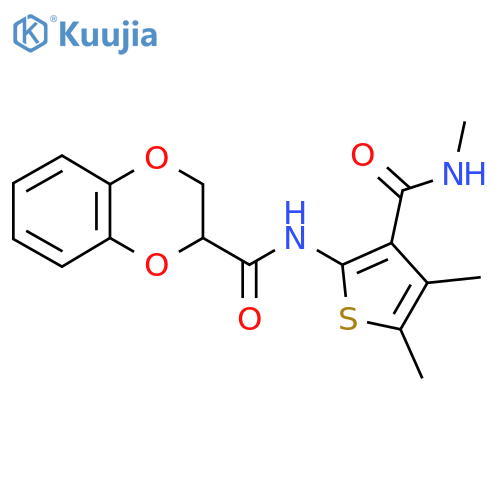N-4,5-dimethyl-3-(methylcarbamoyl)thiophen-2-yl-2,3-dihydro-1,4-benzodioxine-2-carboxamide structure