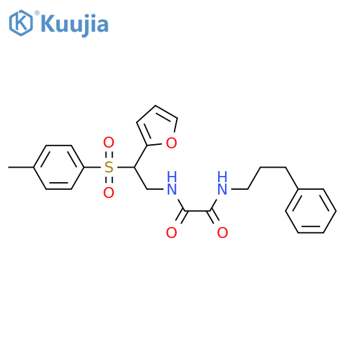 N-2-(furan-2-yl)-2-(4-methylbenzenesulfonyl)ethyl-N'-(3-phenylpropyl)ethanediamide structure