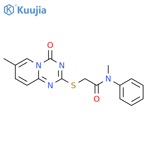 N-methyl-2-({7-methyl-4-oxo-4H-pyrido1,2-a1,3,5triazin-2-yl}sulfanyl)-N-phenylacetamide structure