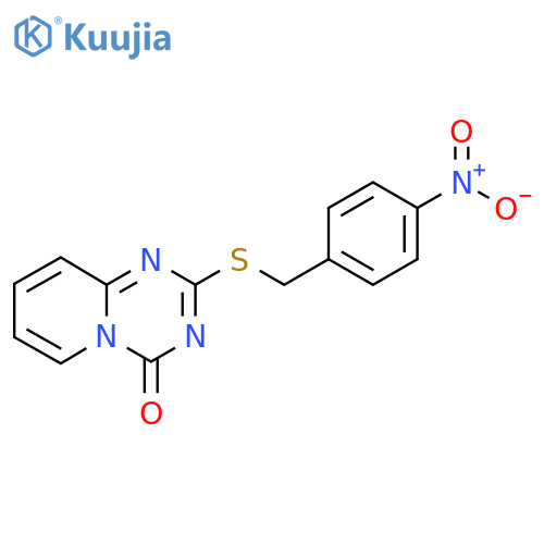 2-{(4-nitrophenyl)methylsulfanyl}-4H-pyrido1,2-a1,3,5triazin-4-one structure