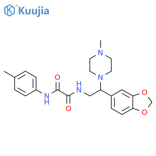 N-2-(2H-1,3-benzodioxol-5-yl)-2-(4-methylpiperazin-1-yl)ethyl-N'-(4-methylphenyl)ethanediamide structure