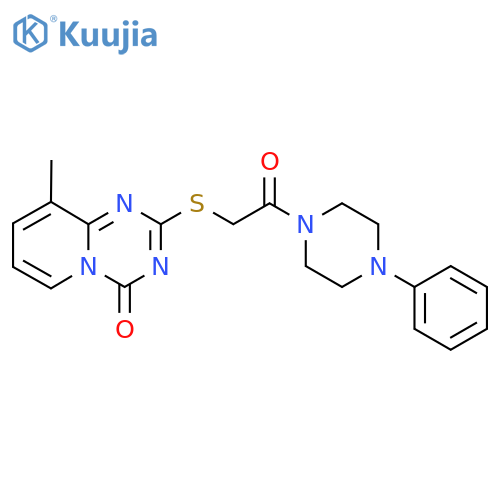 9-methyl-2-{2-oxo-2-(4-phenylpiperazin-1-yl)ethylsulfanyl}-4H-pyrido1,2-a1,3,5triazin-4-one structure