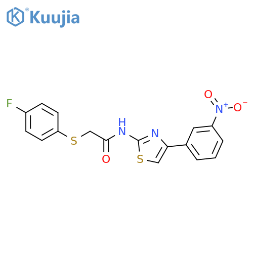 2-(4-fluorophenyl)sulfanyl-N-4-(3-nitrophenyl)-1,3-thiazol-2-ylacetamide structure
